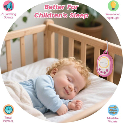 2026 Mom's Choice Awards | White Noise Sound Machine Baby with Night Light, 20 Soothing Sounds, 22 Hours Battery Life, Travel, Registry Gift, Shower, Clips on Baby Stroller (Blue)