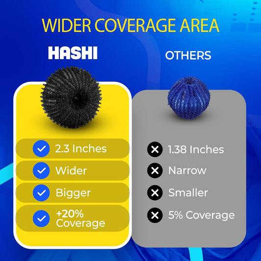 HASHI 12 Pack 2.3 Inch Pet Hair Remover for Laundry, Reusable Washing Machine and Dryer Balls, Dog and Cat Fur Lint Catcher for Clothes and Bedding, Gentle on Fabrics, Prevents Tangling, Black