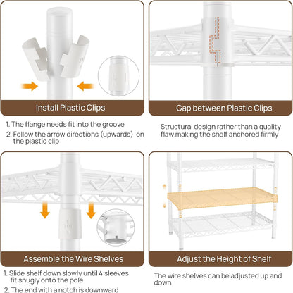 Golpart Laundry Organizer Shelves Over the Washer and Dryer Storage Shelf | Heavy Duty Laundry Room Organization Clothes Drying Rack Adjustable Height Wire Shelving and Wire Basket with Hanger Rod