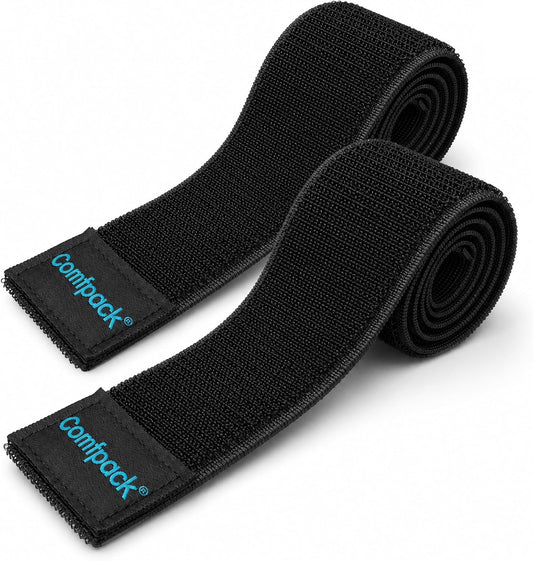 Comfpack Ice Pack Strap,Stretchable 26"x1.97" Adjustable Band - 2 Pack | Strong Velcro, Extender Belt for Secure Cold Therapy Wrap for Knee, Arm, Leg, Shoulder Pain Relief & Injury Recovery