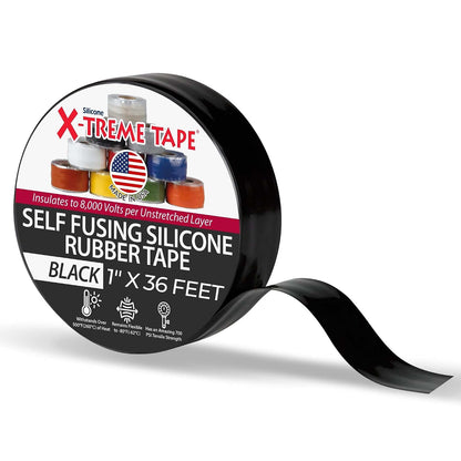 X-Treme Tape Self Fusing Silicone Tape - 1" x 10 Ft Roll - White | Heavy Duty Rubber Electrical Tape, Waterproof, For Automotive, Hose, Pipe, Outdoor & Emergency Repairs, Insulating, Flexible