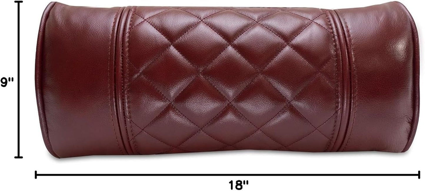 Octane Seating Pillow for Recliner Chairs | Diamond Stitching | Brown Italian Leather
