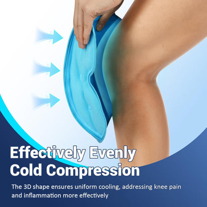 Comfytemp Large Knee Ice Pack Wrap Reusable Gel, FSA Eligible HSA, Full Coverage Knee Cold Compression Brace for Injuries, Pain Relief, Replacement Recovery, Arthritis, Surgery, Women Men Gift