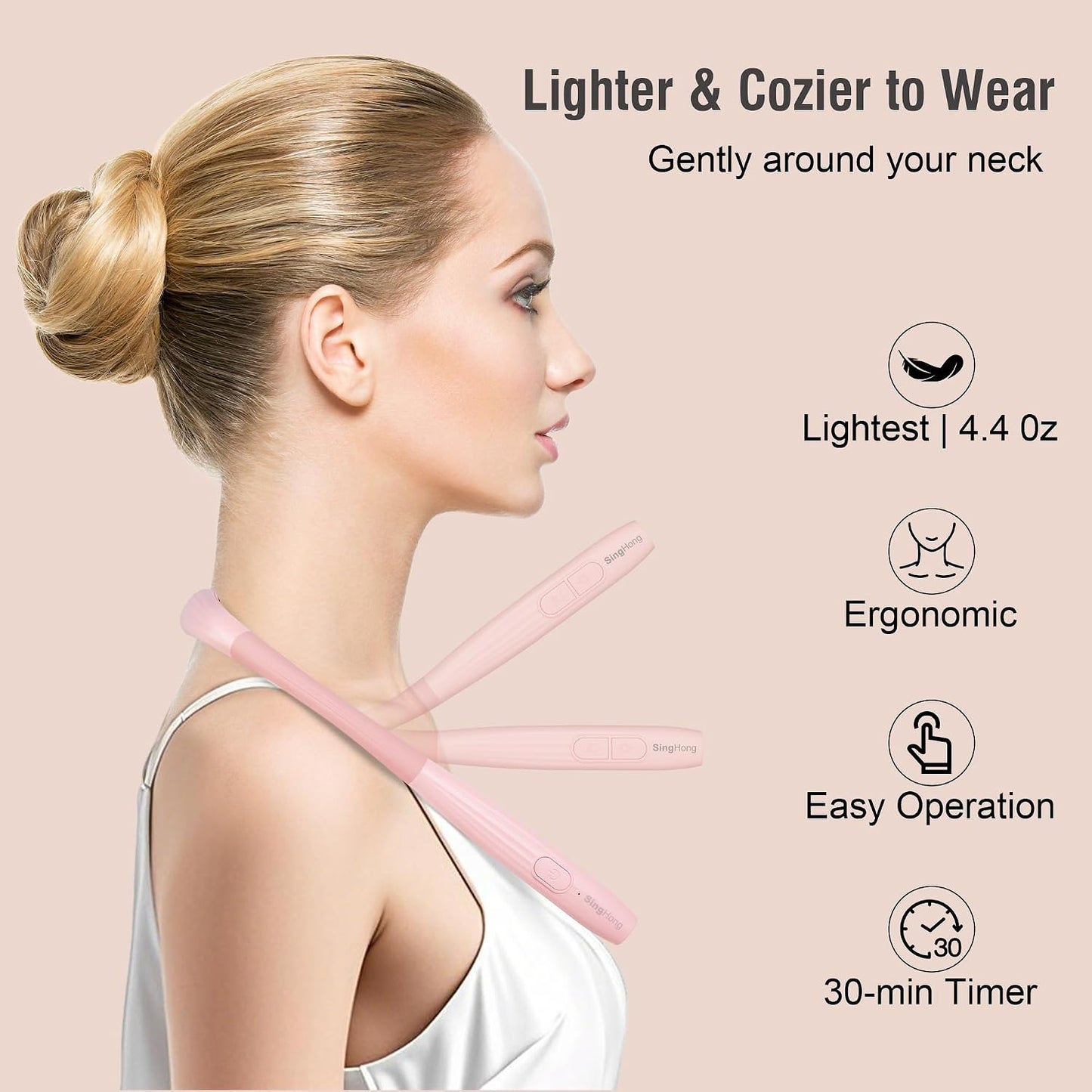 LED Neck Book Light Reading Lamp USB Rechargeable, Lighter Weight,Hands Free, Each 3 Colors with 3 Brightness, 80-hr Lasting Rechargeable Lamp,Perfect for Reading in Bed(Chesse Yellow).