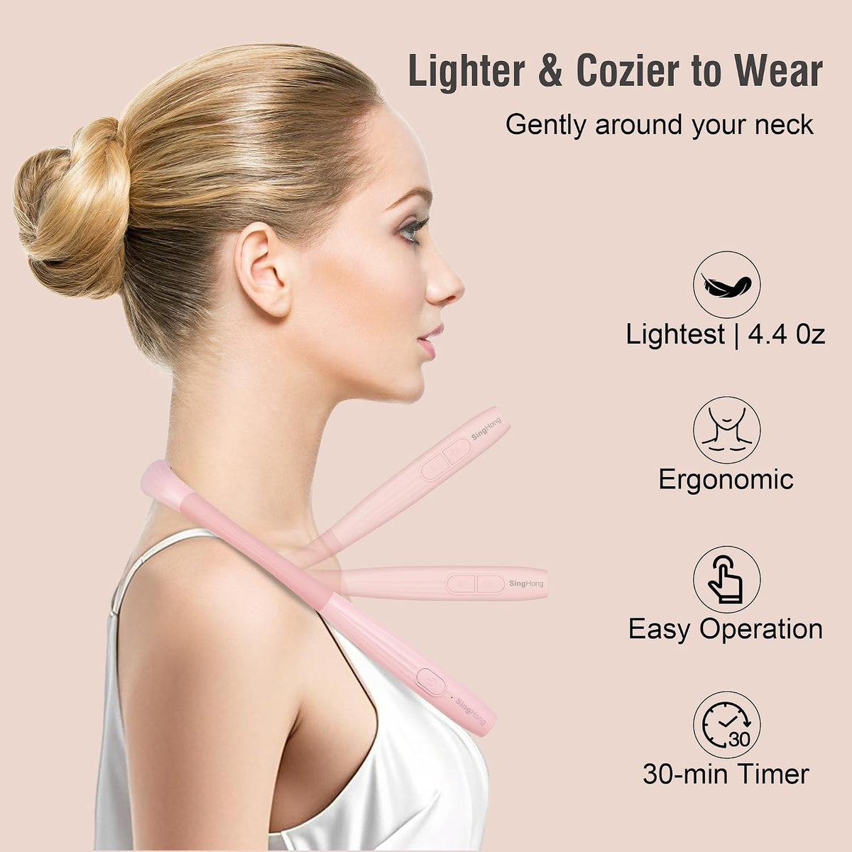 LED Neck Book Light Reading Lamp USB Rechargeable, Lighter Weight,Hands Free, Each 3 Colors with 3 Brightness, 80-hr Lasting Rechargeable Lamp,Perfect for Reading in Bed(Chesse Yellow).
