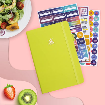 Clever Fox Wellness Planner & Food Journal for Weight Loss, A5 Orange | 5.8"x8.3" nutrition & exercise tracker for women tracking meals, diet & symptom diary, calorie counter notebook, stickers