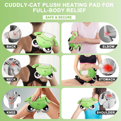 Microwave Heating Pad for Period Cramps Pain Relief, 16"×12", Grey Cat