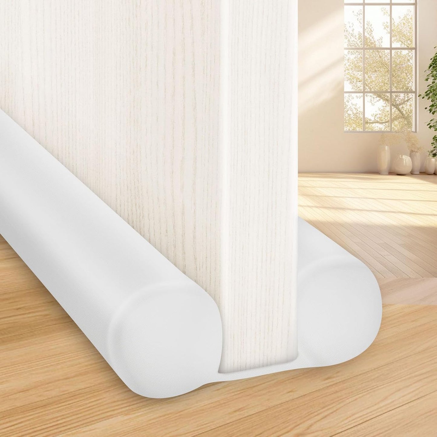 MAXTID Large Door Draft Stopper 30 Inch for Small Bedroom, Fits 1.7" Gaps | Small Size Bedroom Door, Fits 0.5 to 1.7" Gaps, White Under Door Draft Blocker, Seal Gap, Draft Guard for Bottom of Doors