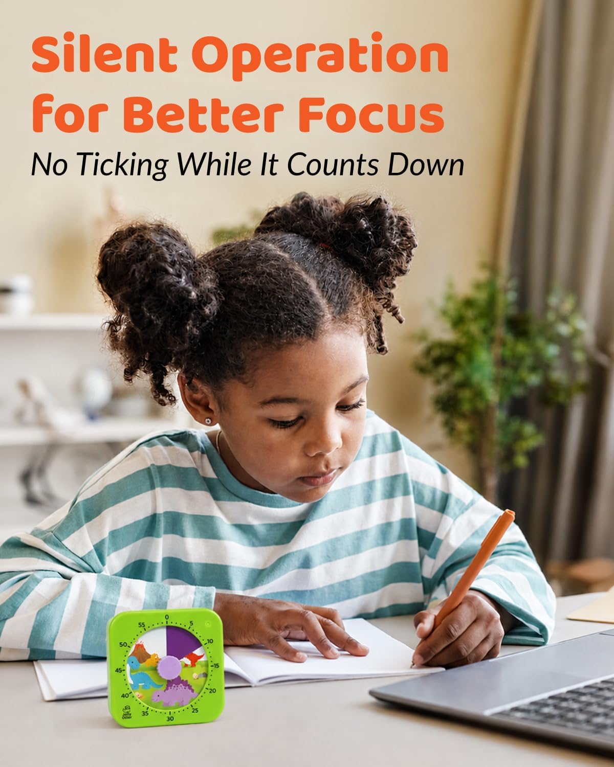 Visual Timer for Kids - The Perfect Kids Timer Visual Aid for Classroom, Home & Desk Use - Great for Study, Productivity, Toddlers Shower & Potty Training Time 60 Minute Countdown Timers (Dinosaur)
