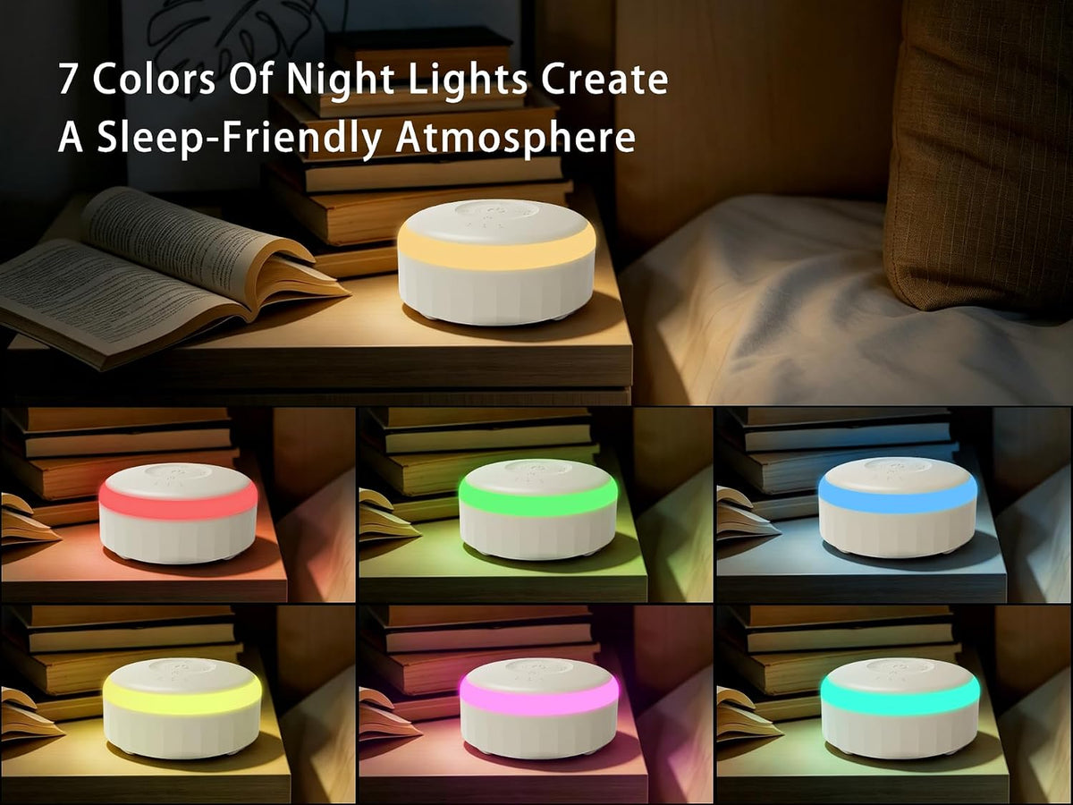 White Noise Sound Machine with Night Light for Sleep Baby Adults