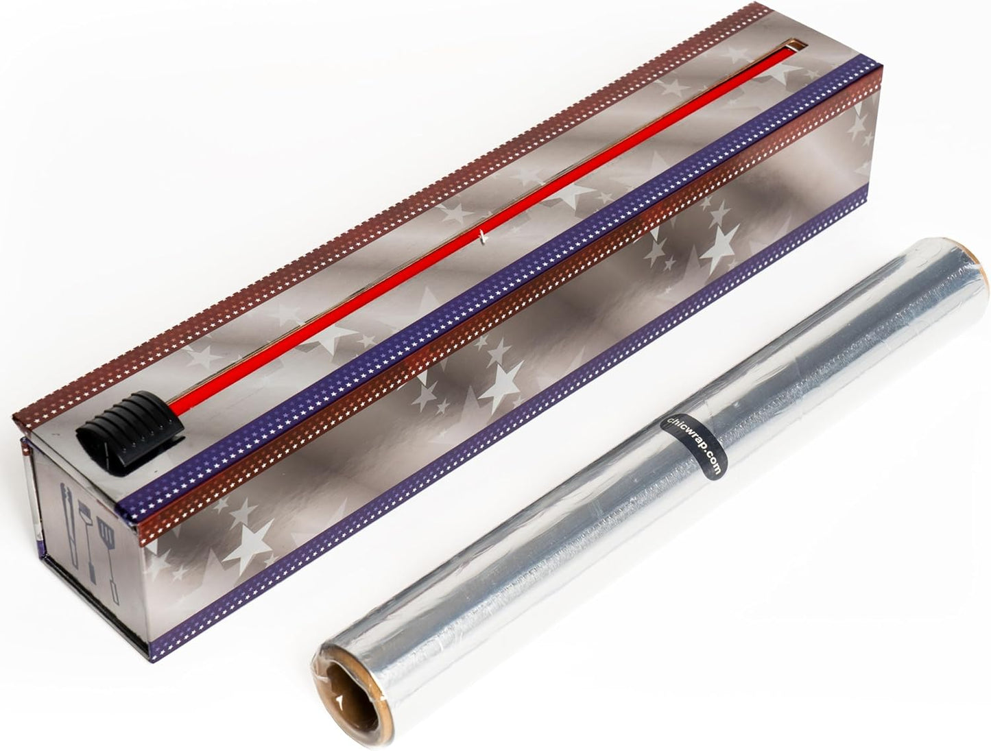 ChicWrap Carrara Marble Aluminum Foil Dispenser - Includes 12"x30' roll | Reusable Aluminum Foil Dispenser with Four Non-Slip Rubber Feet