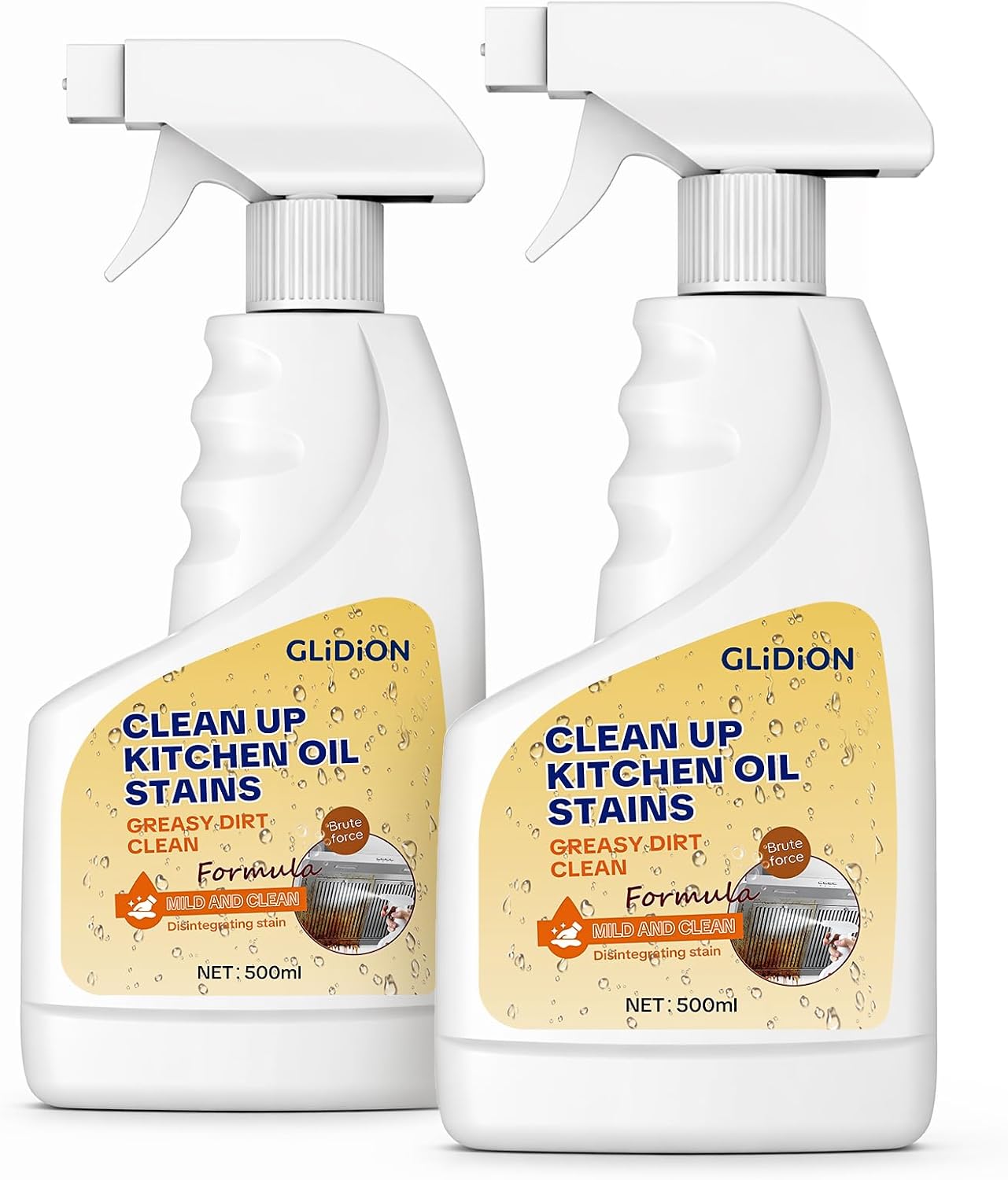 Heavy Duty Kitchen Degreaser Spray with Foam Sprayer, 16.9 Fl Oz | Multi-Purpose Grease Remover, Safe Non-Corrosive Formula, Works For Range Hood, Stove, Countertop, Microwave