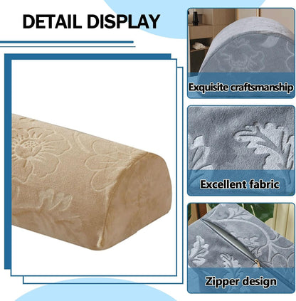 Half Moon Bolster Pillow for Legs, Knees, Lower Back and Head, Lumbar Support Pillow for Bed, Sleeping | Semi Roll for Ankle and Foot Comfort - Machine Washable Cover(@10,42x18x10cm/16.5x7x4in)