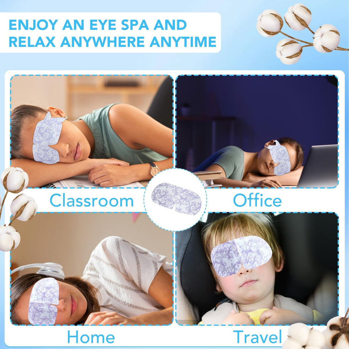 XPCARE 32 Pack Steam Eye Mask Disposable for Dry Eyes Cornea Care-Unscented