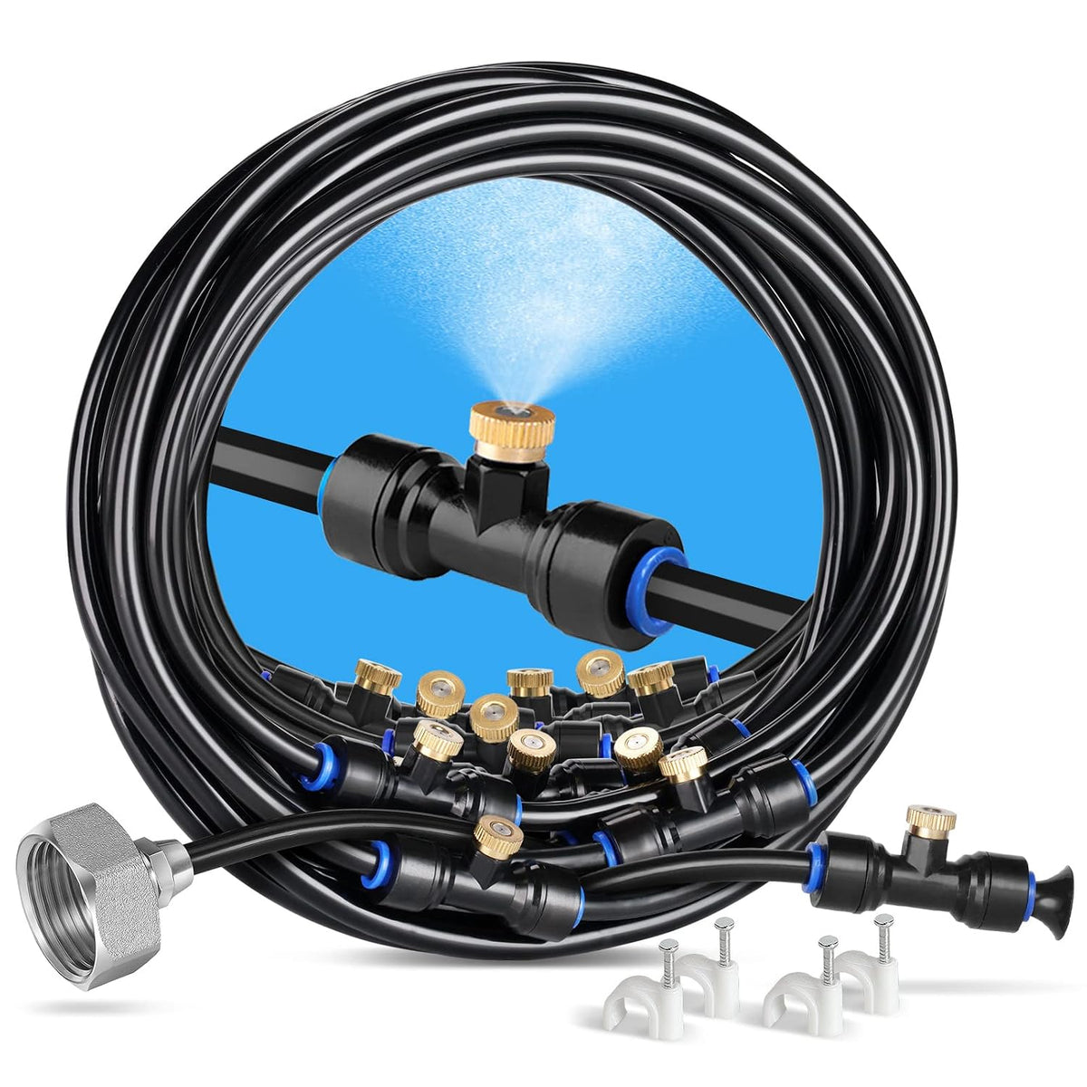 homenote Misting Cooling System, 75FT(23M) Pre-Assembled Mister Kit