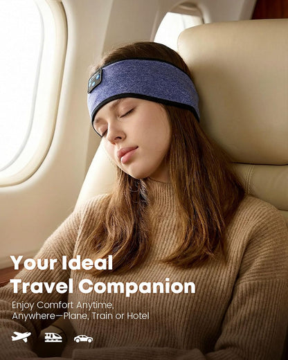 Sleep Headphones Bluetooth 5.4 Headband, Wireless Sleep Headphones with Ultra-Thin HD Stereo Speakers for Side Sleepers, Sweatproof Sports Headband for Workout Yoga Running Cool Gadget Unique Gifts