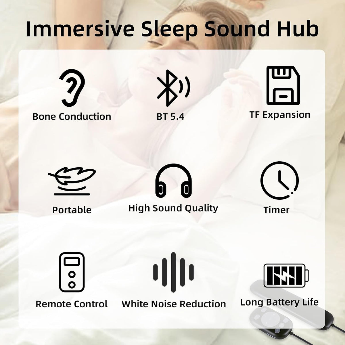 Under Pillow Bone Conduction Speaker, Portable White Noise Machine