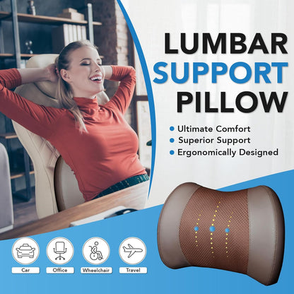 Lofty Aim Lumbar Support Pillow for Car, Car Seat Back Support for Driving | Memory Foam Car Lumbar Support for Driving Seat, Car Back Cushion, Adjustable Straps, Lower Back Pillow, Office Chairs, Black