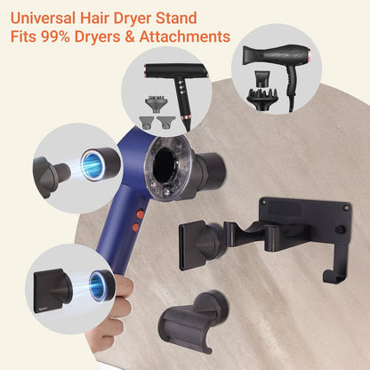 Hot Tools Organizer, Hair Tool Organizer Wall Mount Aluminum Alloy, Space-Saving Curling Iron Holder for Vanity & Bathroom with Stainless Steel Cups White CHOCHOYAH