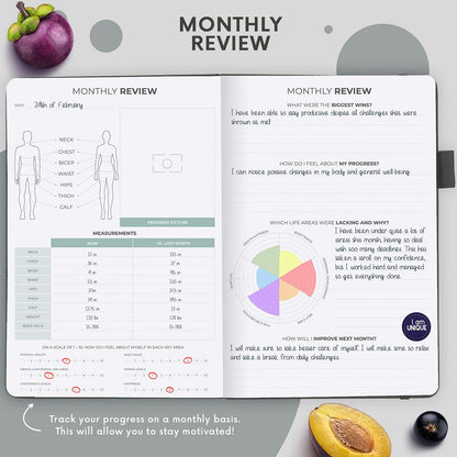 Clever Fox Wellness Planner & Food Journal for Weight Loss, A5 Orange | 5.8"x8.3" nutrition & exercise tracker for women tracking meals, diet & symptom diary, calorie counter notebook, stickers