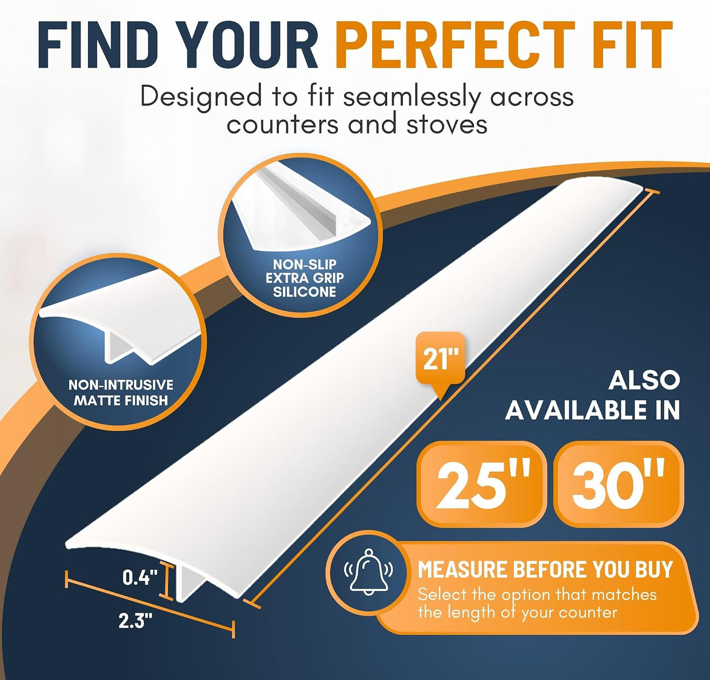 Linda’s Essentials Silicone Stove Gap Covers (2 Pack), Heat Resistant Oven Gap Filler Seals Spaces Between Stovetop and Counter, Easy to Clean Stove Side Guard (30 Inches, Black)