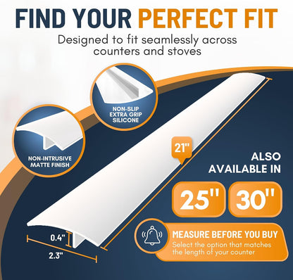 Linda’s Essentials Silicone Stove Gap Covers (2 Pack), Heat Resistant Oven Gap Filler Seals Spaces Between Stovetop and Counter, Easy to Clean Stove Side Guard (25 Inches, Clear)