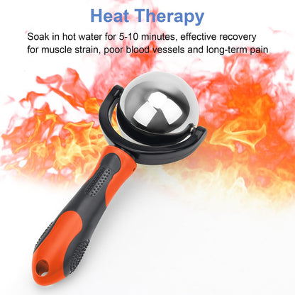 Cold Massage Roller Ball with Handle-Back Muscle Metal Ice Roller Ball Tool
