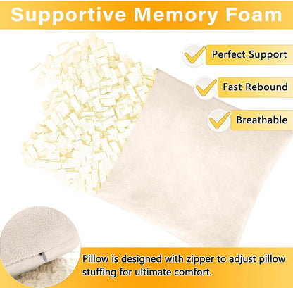 1 MIDDLE ONE 2 Pack Small Pillow, Memory Foam Mini Pillow 11 X 7 Inches for Travel, Sleeping, Nap and Neck, Knee, Lumbar Support, Tiny Cushion for Pet, Dogs (Grey)