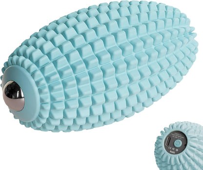 Vibrating Massage Ball for Plantar Fasciitis, Silicone Trigger Point, Myofascial Massage Ball, Deep Tissue Roller for Back, Shoulder, Foot, Muscle Recovery, Hip & Psoas Release Tool (Blue)
