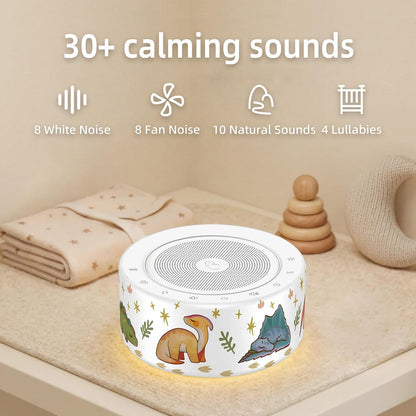 Kipcush White Noise Machine for Baby & Adults, 30 Soothing Sounds, Sleep Sound Machine with 8 Color Night Light, Memory Function, White Noise for Sleeping, Nursery, Office, Travel & Relaxation