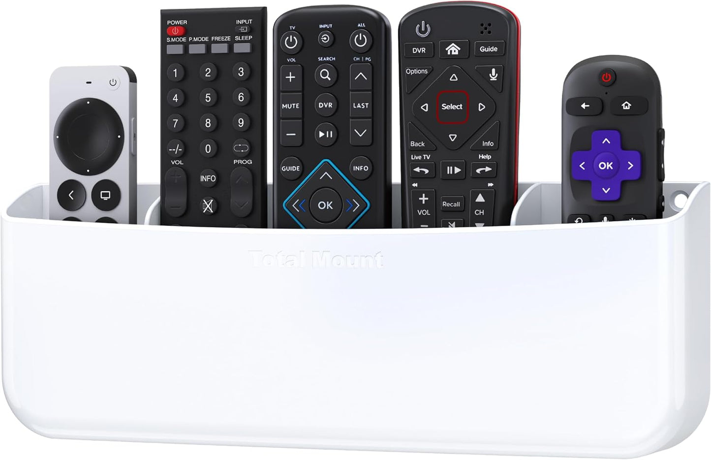 TotalMount Drop-Free Remote Holder – Removable Adhesive Strips – XL Black | Designed in the USA – Simply Put the Remotes In – No Tricky Magnet Alignment Needed (Holds 3 or 4 Remote Controls)