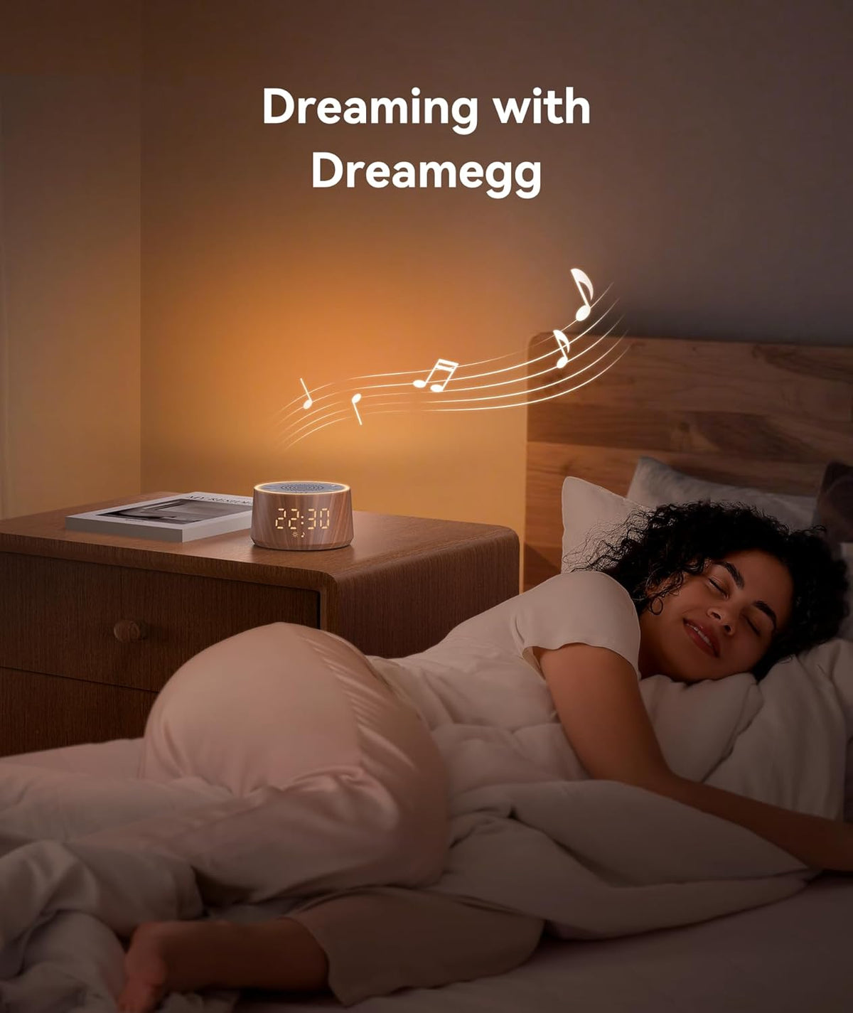 Dreamegg White Noise Machine - Sound Machine for Adult Baby Kid, Noise Machine for Sleeping with 24 Calming Sound, Ambient Nightlight, Continuous or Timer, Loud Sleep Machine for Home Nursery Office