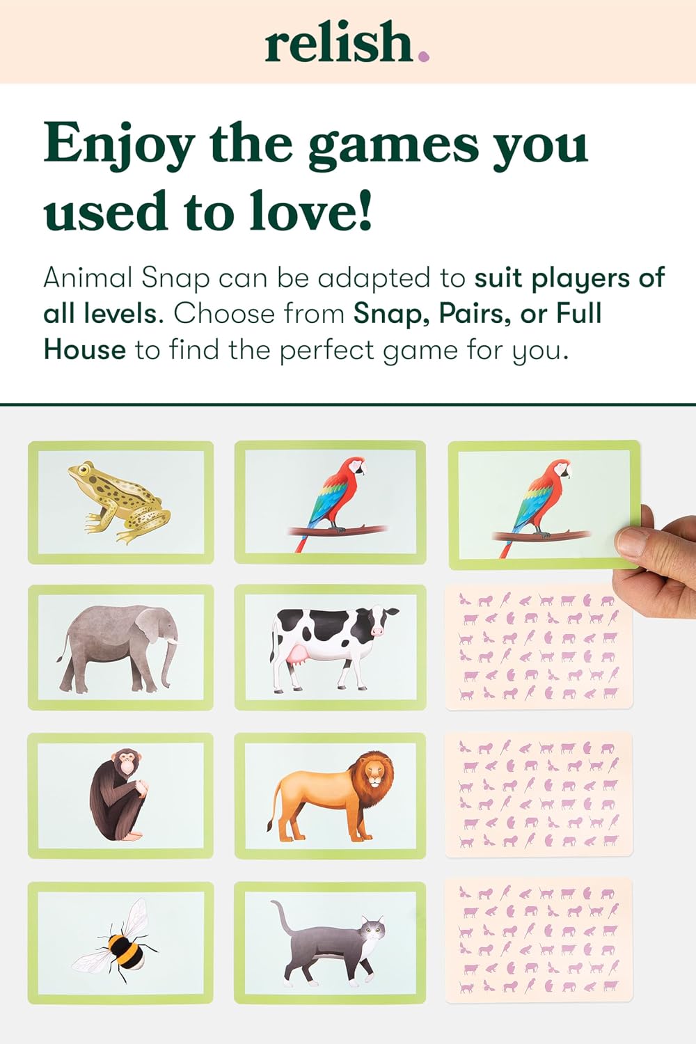 Relish Animal Snap Card Game, Dementia Games for Elderly, Alzheimer's Activities