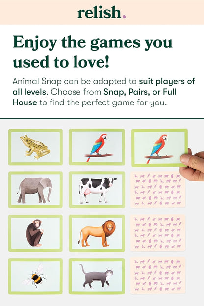 Relish Animal Snap Card Game, Dementia Games for Elderly, Alzheimer's Activities