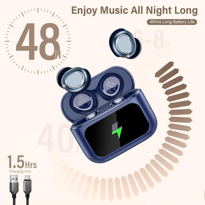 Sleep Earbuds Bluetooth 5.4 in Ear Touch Screen Sleep Headphones, Small Design Mini Sleep Earbuds for Side Sleepers with Sleep Mode, 48H Playtime Sleep Earphones Clear Calls, Rose