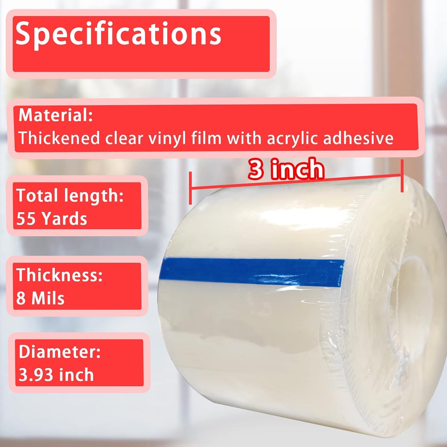 Window Sealing Tape, Window AC Insulation Tape, White 3 Inch x 65 FT | Waterproof Blocker for Cold Heat Air, Windproof, No Residue Strong adheisve