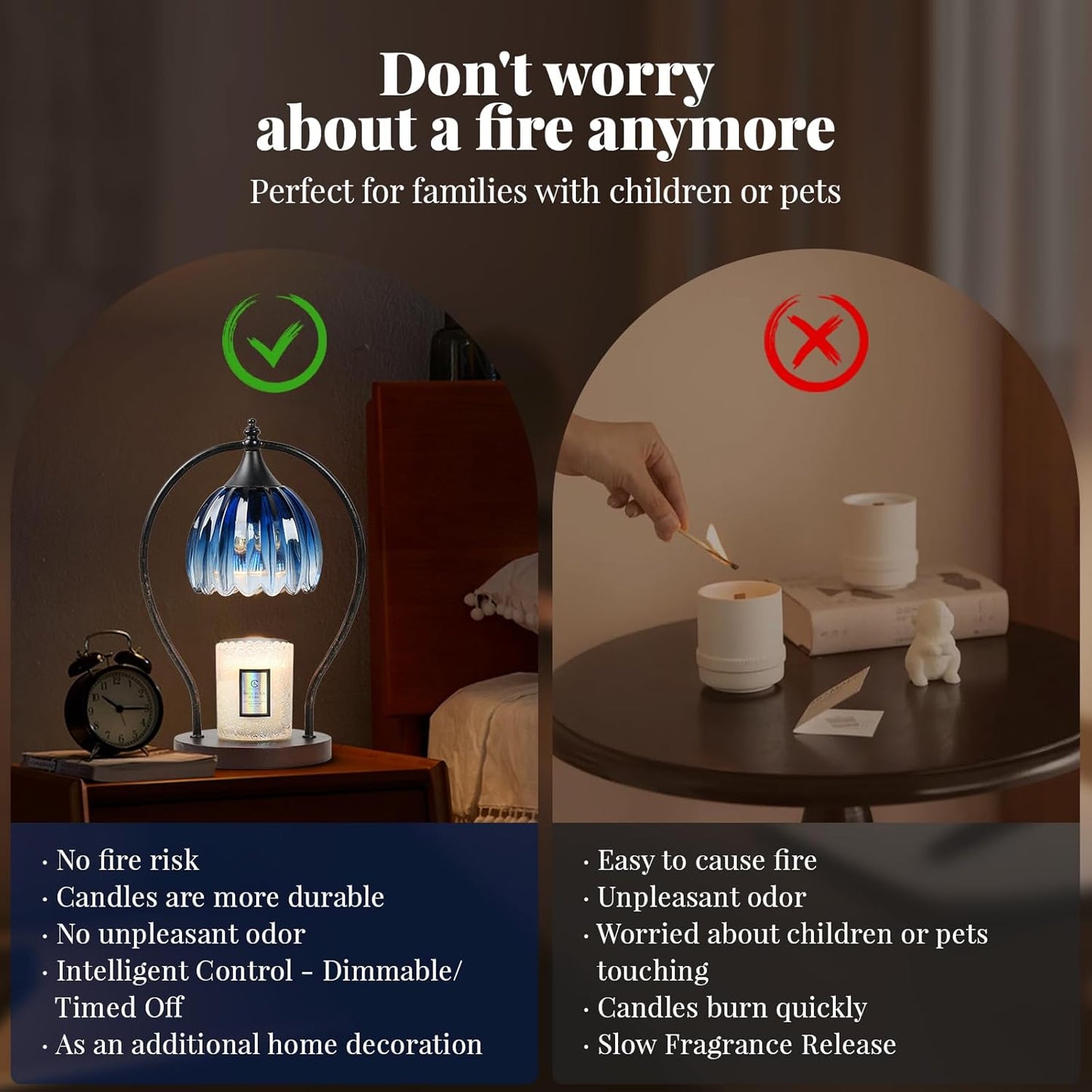 GOODBUY Candle Warmer Lamp with Timer Dimmable: Electric Candle Warmer Birthday Gifts for Women Mom - Candle Lamp Warmer House Warming Gifts New Home Decor - Wax Warmer for Jar Candles with 2 Bulbs