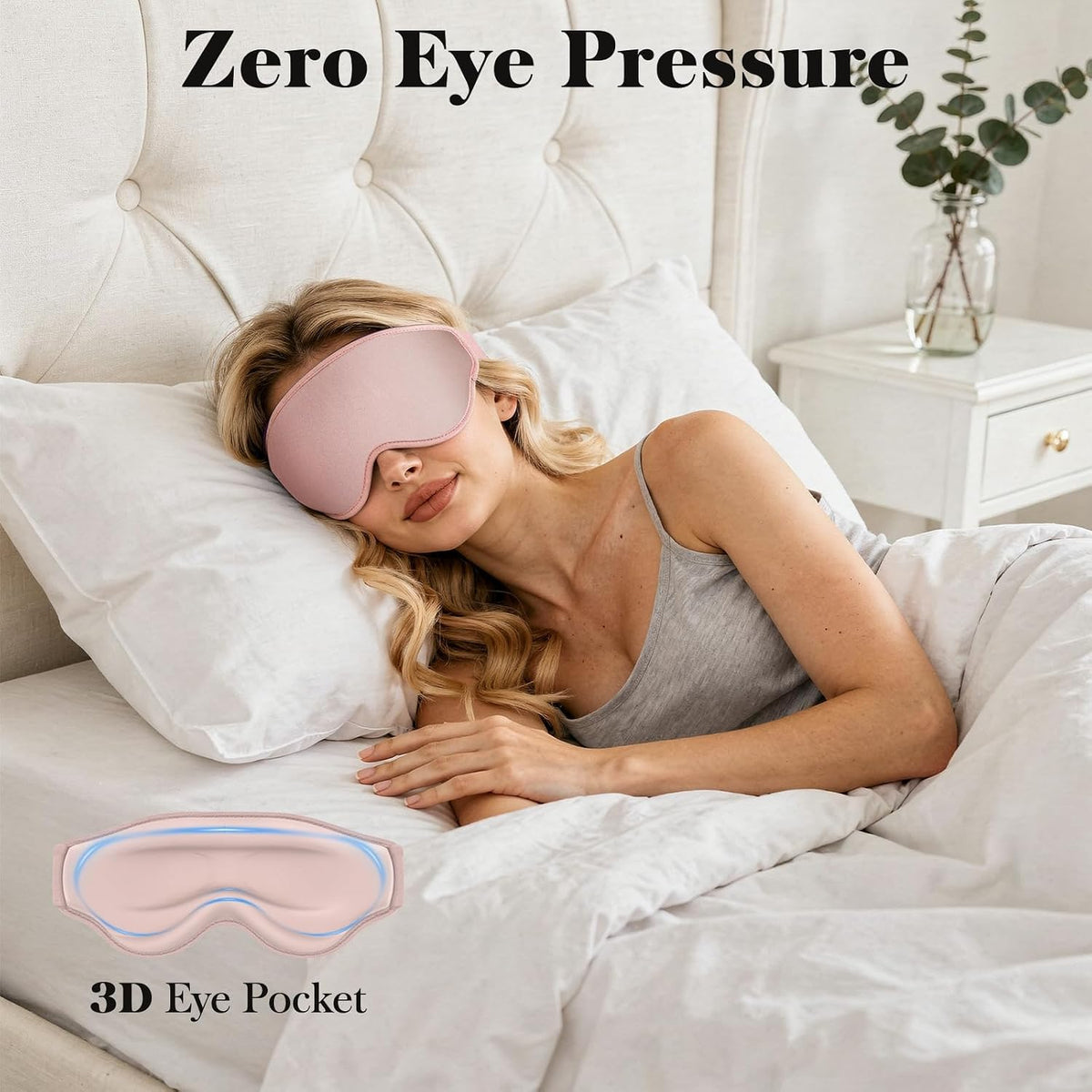 Fygrip 3D Eye Mask Sleep Mask for Men & Women, Black