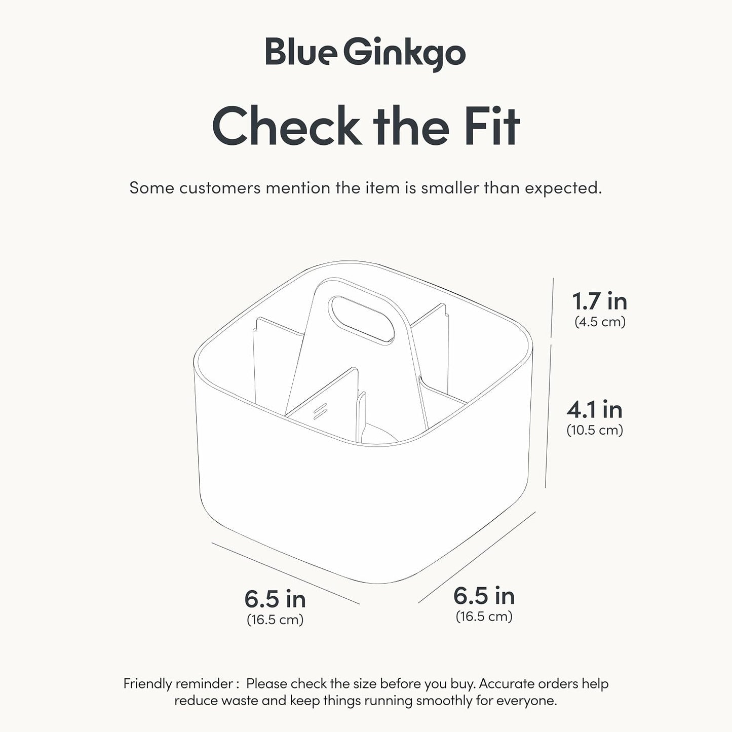 BLUE GINKGO Stackable Organizer Caddy, Rectangle, White, Made in Korea | Portable. Adjustable. Home, Office & School Storage.