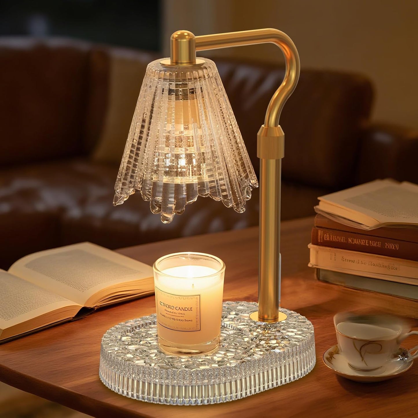 Flower Candle Warmer Lamp,Adjustable Timer & Dimmer(Black2) | Adjustable height fits jars. Timer & dimmer safe melt. 2 bulbs & heat-proof base. Perfect for bedroom, office, or gifting.