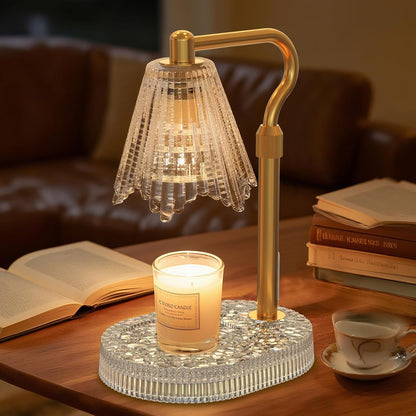 Flower Candle Warmer Lamp,Adjustable Timer & Dimmer(Black2) | Adjustable height fits jars. Timer & dimmer safe melt. 2 bulbs & heat-proof base. Perfect for bedroom, office, or gifting.