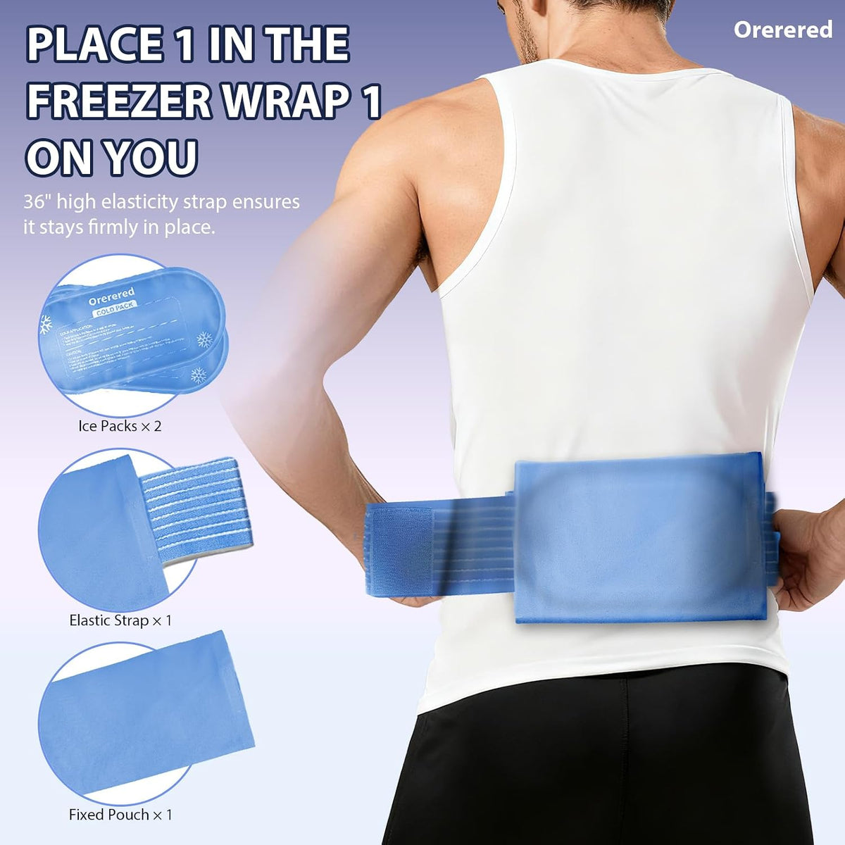 Ice Packs for Injuries Reusable Knee Gel Ice Pack Wrap for Swelling Black