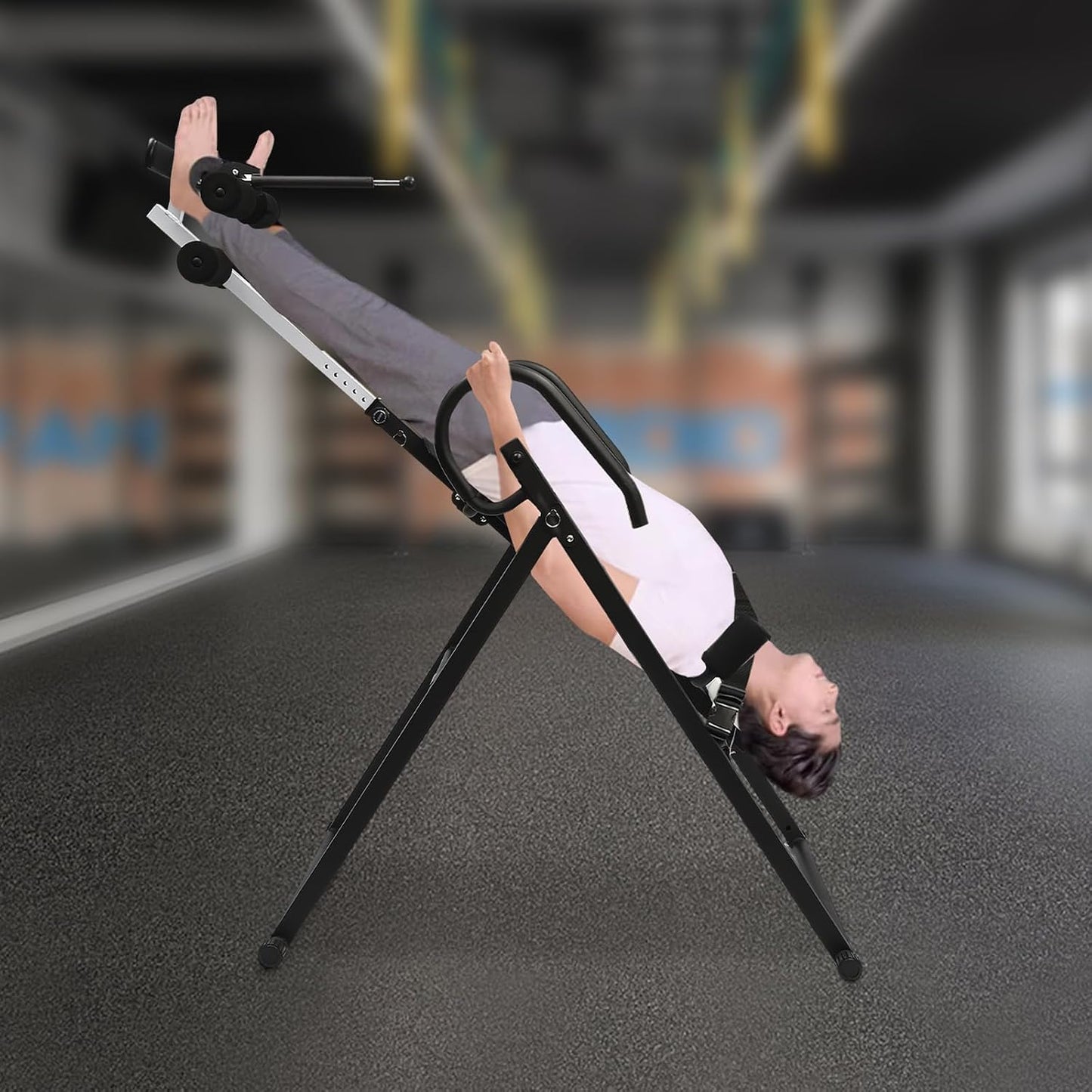 Inversion Table for Back Pain Relief, 330.7lbs Capacity Heavy Duty Inversion Teeter Table with Adjustable Safety Belt & Headrest, Home Back Stretcher Decompression Equipment
