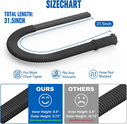 Sealegend Dryer Vent Cleaner Kit, Universal Vacuum Hose Attachment Blue | Upgraded Flexible Hose Without Whistling Noise, Fits Most Vacuums, Lint Removal Power for Dryer Vents & Tight Areas
