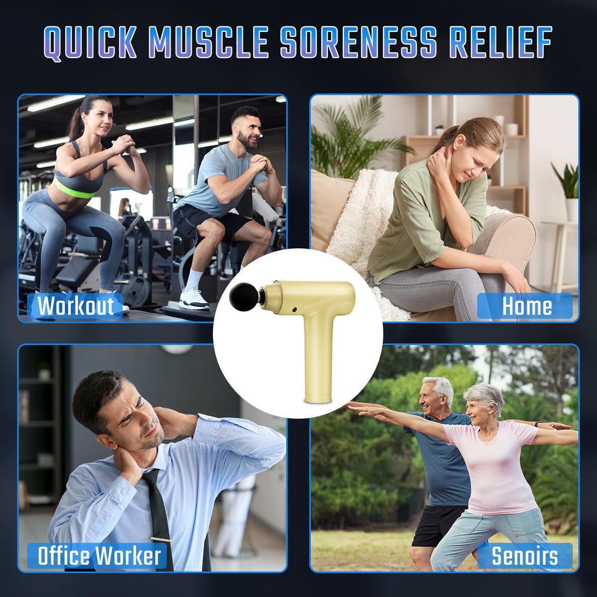 cotsoco Massage Gun Deep Tissue, Handheld Muscle Massager, Gifts for Men