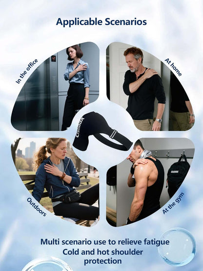 Shoulder Ice Pack for Rotator Cuff & Arm Cold Therapy Wrap,Reusable Hot Cooling Gel Brace Compression Sleeve for Pain Relief, Injuries Post-Surgery Recovery,Men & Women Gift (XLarge-Black)