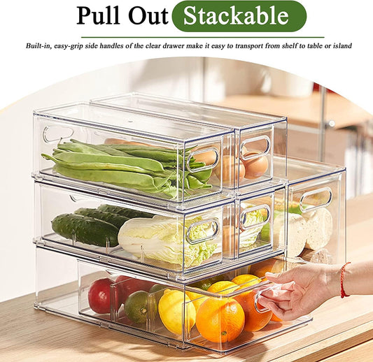 5 Pack Fruit Storage Containers for Fridge,Produce Container for Fridge with Removable Colanders,Leakproof Refrigerator Organizers and Storage for Produce Berry Vegetable Salad Meat Food Keep Fresh