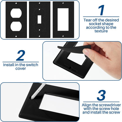 Tondiamo 15 Pcs Outlet Insulation and Draft Sealers Foam Insulation Pads Electrical Outlet Light Switch Covers Wall Gasket (White)