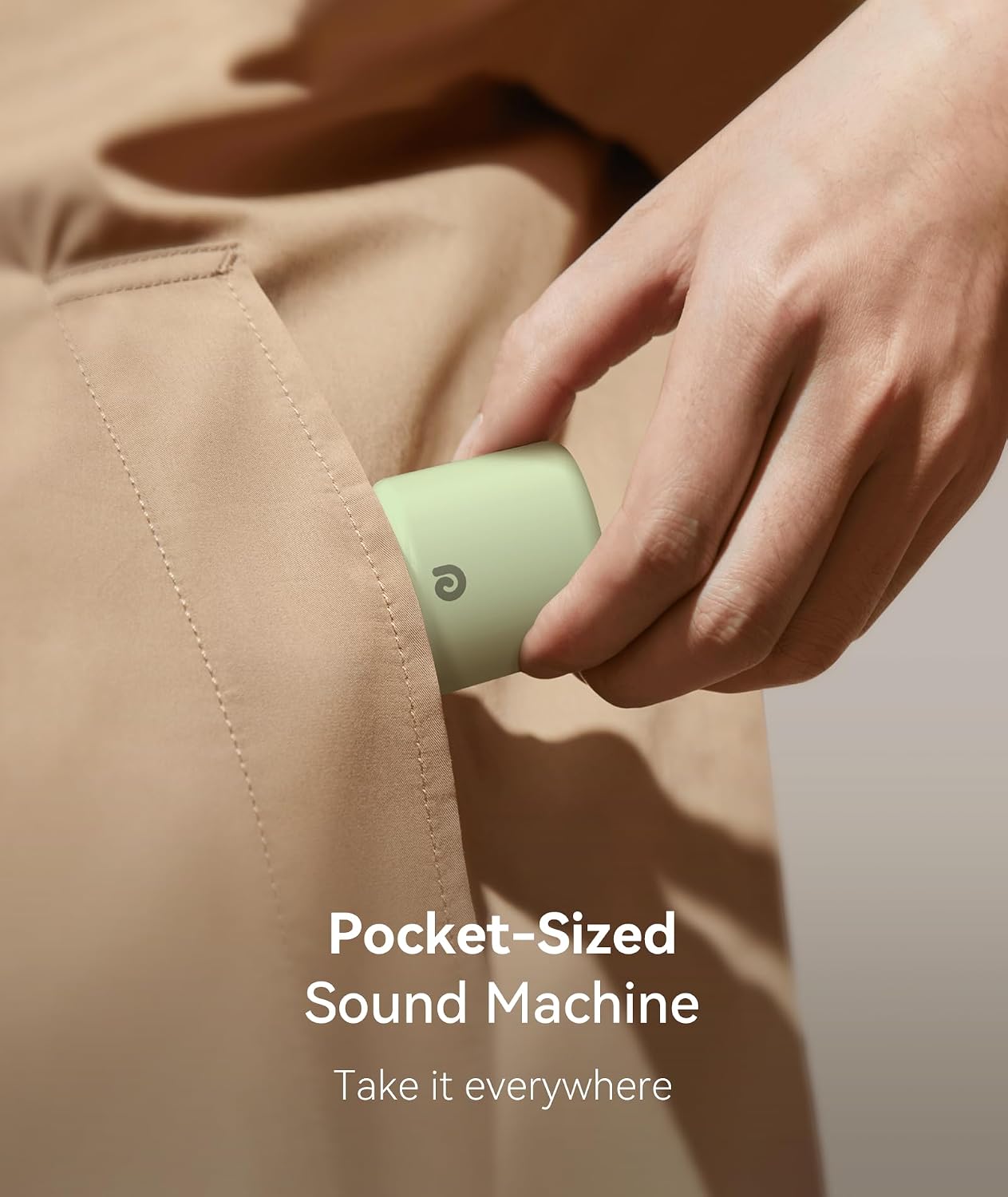 Dreamegg Portable White Noise Machine, 1000mAh Battery, Travel Sleep, Cream | Egg-Sized, 16 Sounds, USB-C, Timer, Baby & Adults, Office Privacy, Gift Use