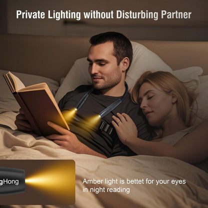 LED Neck Book Light Reading Lamp USB Rechargeable, Lighter Weight,Hands Free, Each 3 Colors with 3 Brightness, 80-hr Lasting Rechargeable Lamp,Perfect for Reading in Bed(Chesse Yellow).
